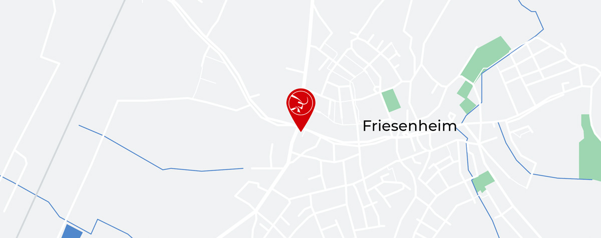 Kartenausschnitt von Friesenheim (Baden)